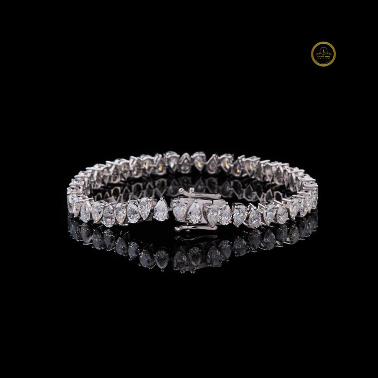 Pear Cut Moissanite Tennis Bracelet - view 2