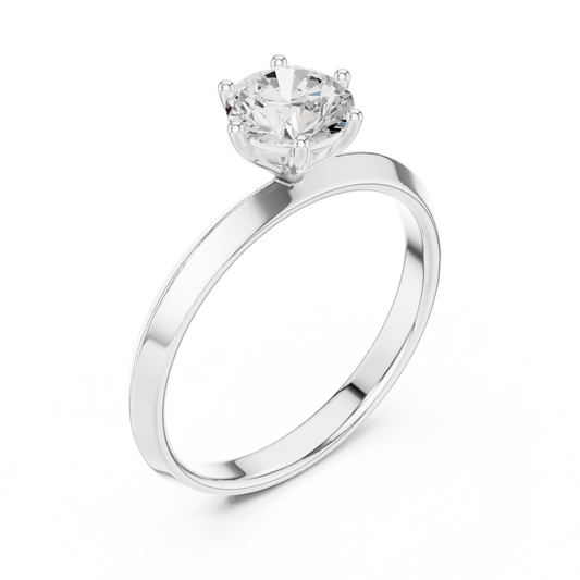 Round Cut Brilliant Lab Diamond Solitaire Ring - view 4
