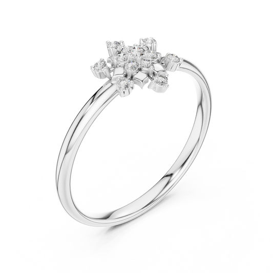 Round Moissanite Floral Cluster Ring - view 4
