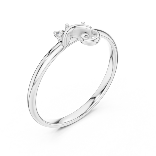 Swirl Moissanite Cluster Minimalist Ring For Women - view 4