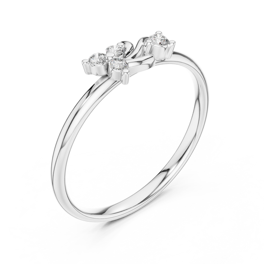 Round Moissanite Open Twist Cluster Ring - view 4