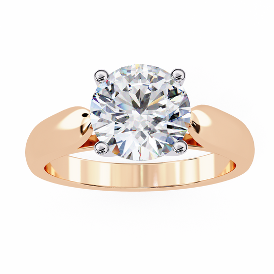 Round Solitaire Moissanite Engagement Ring With Four Prong - view 3
