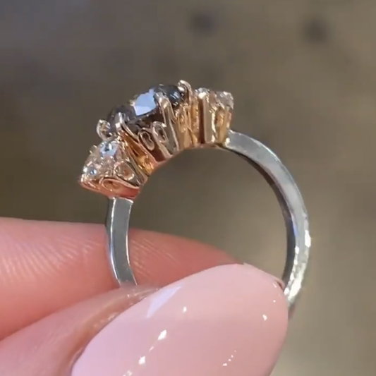 Three Stone Round Engagement Ring - view 4