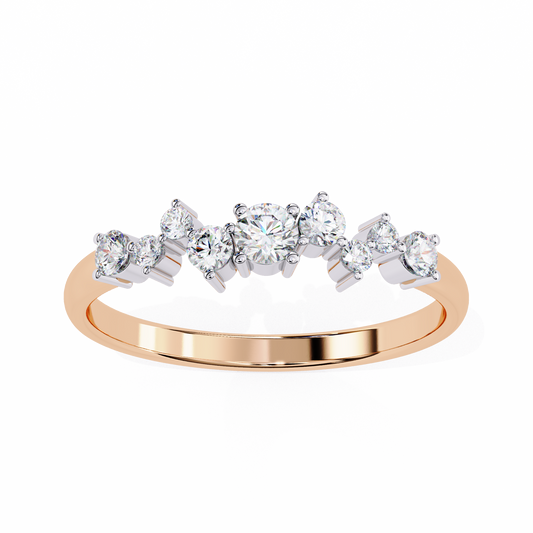 Cluster Round Cut Lab Diamond Wedding Band Eternity Ring - view 3