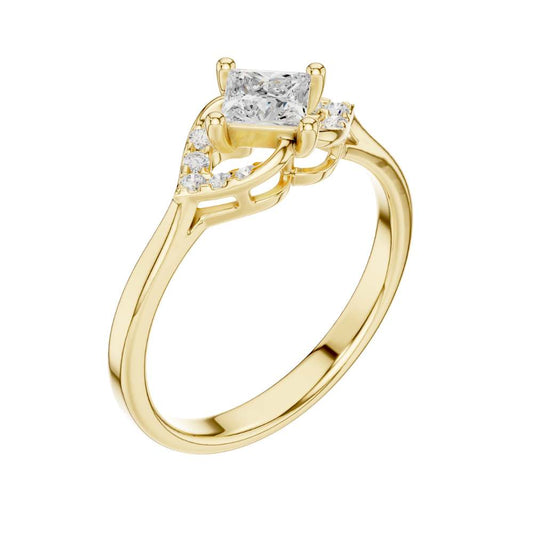 Princess Cut Lab Diamond Infinity Twist Solitaire Engagement Ring - view 4