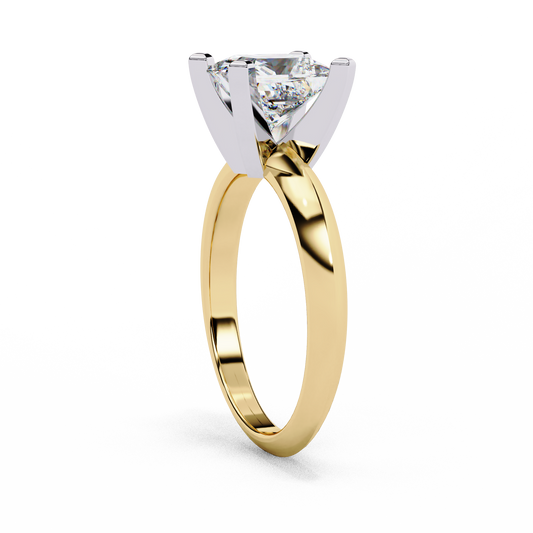 Princess Cut Engagement Ring with Distinctive Prongs - view 3