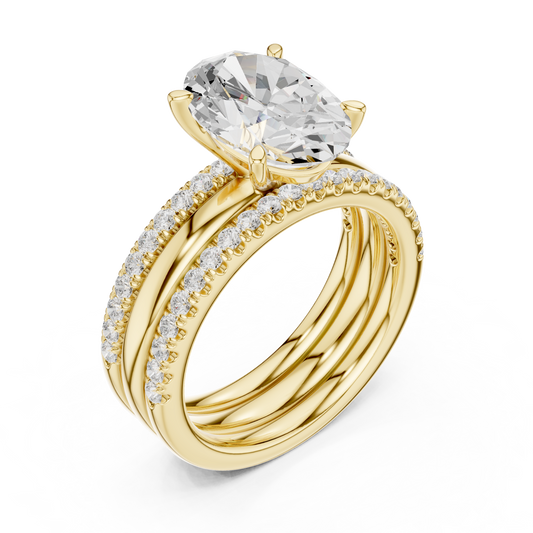 Brilliant Oval Cut Lab Diamond Ring For Every Seasons - view 3
