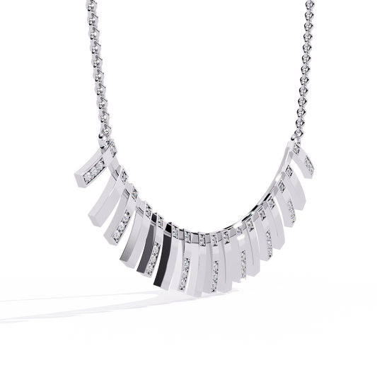 Geometric Fringe Statement Necklace - view 4