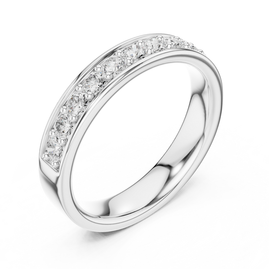 Channel Set Round Lab Diamond Eternity Ring For Women - view 4