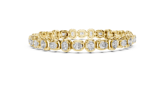 6.82 TCW Cushion Cut Moissanite Tennis Bracelet with Box Clasp - view 4