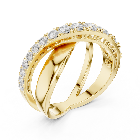 Criss Cross Round Lab Diamond Wrap Ring - view 4