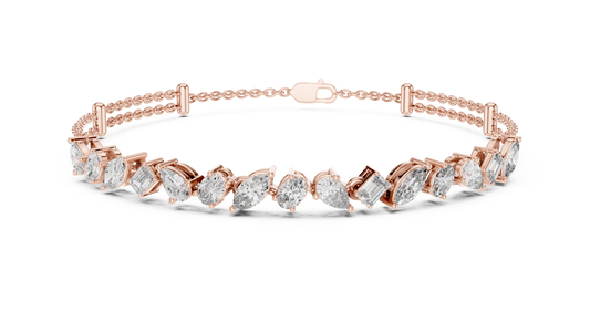1.04 TCW Alternating Mixed Cut Moissanite Bracelet - view 3