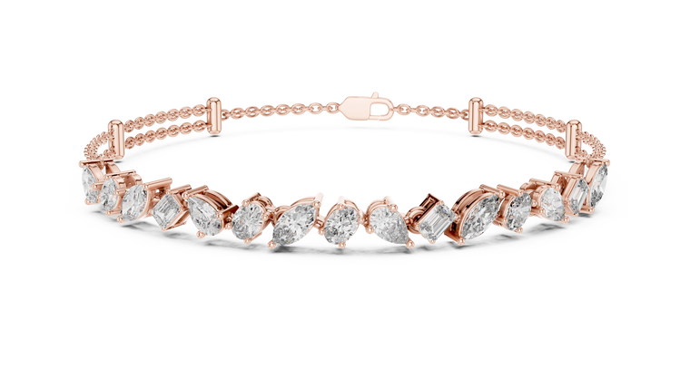 1.04 TCW Alternating Mixed Cut Moissanite Bracelet - view 3