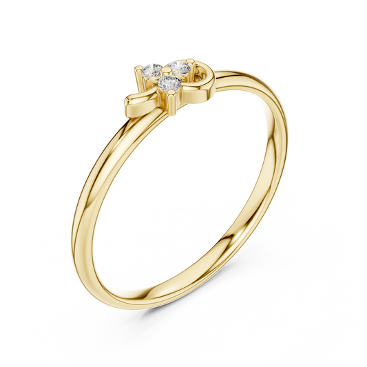Open Circle Lab Diamond Cluster Ring With Round Cut Brilliant Stones - view 4