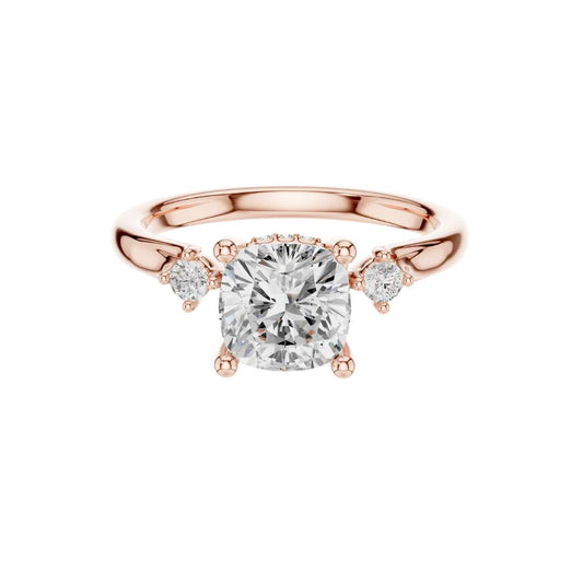 Cushion Cut Moissanite Minimalist Ring - view 2