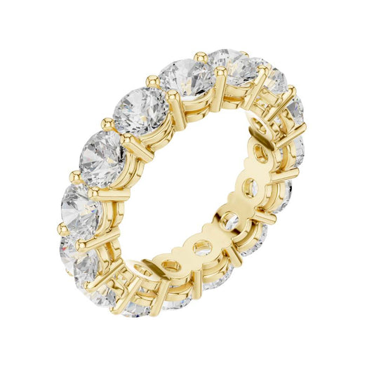 Round Brilliant Lab Diamond Eternity Wedding Band Ring - view 4