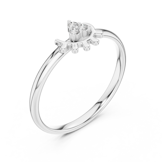 Round Eyelash Trio Cluster Ring - view 4