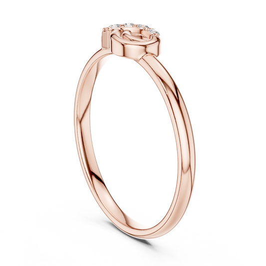 Round Cut Lab Diamond Knot Gold Promise Ring for Women - view 2
