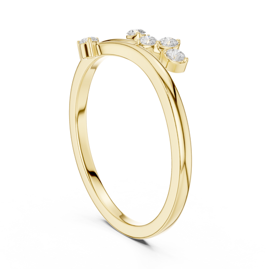 Lab Grown Diamond Leaf Branch Open Bypass Ring - view 3