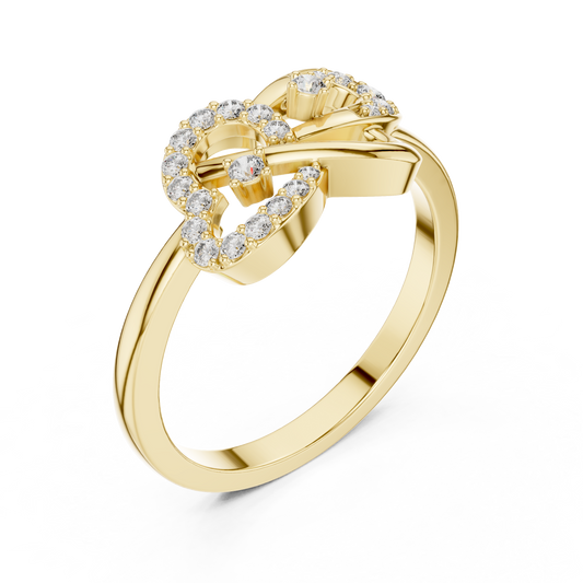 Infinity Round Cut Openwork Pave Gold Statement Ring - view 2