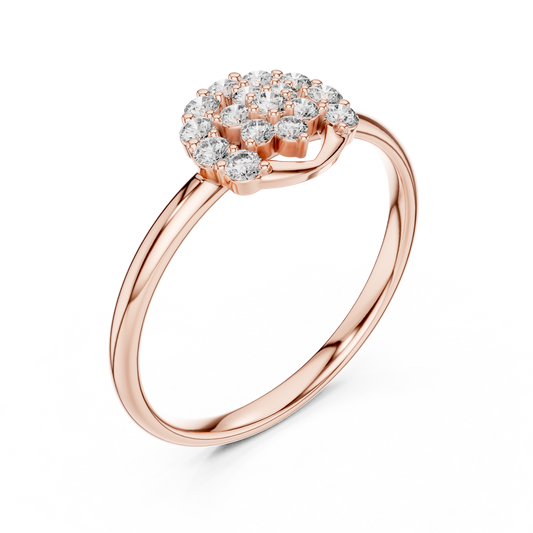 Art Deco Round Cut Moissanite Cluster Anniversary Ring - view 3