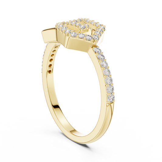0.26 TCW Desire Round Cut Moissanite Hexagon Spiral Ring - view 3