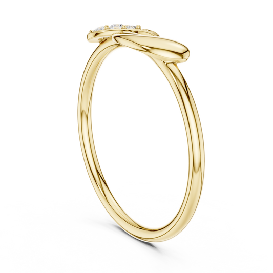 Round Lab Diamond Accent Twisted Ring For Women - view 3