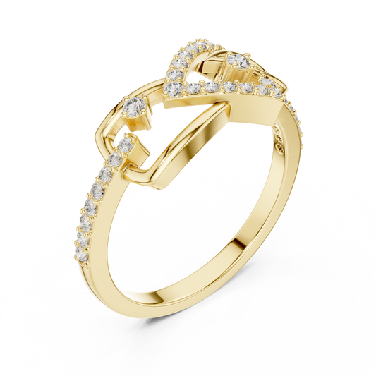 Open Trillian Shape Pave Moissanite Wedding Ring - view 2