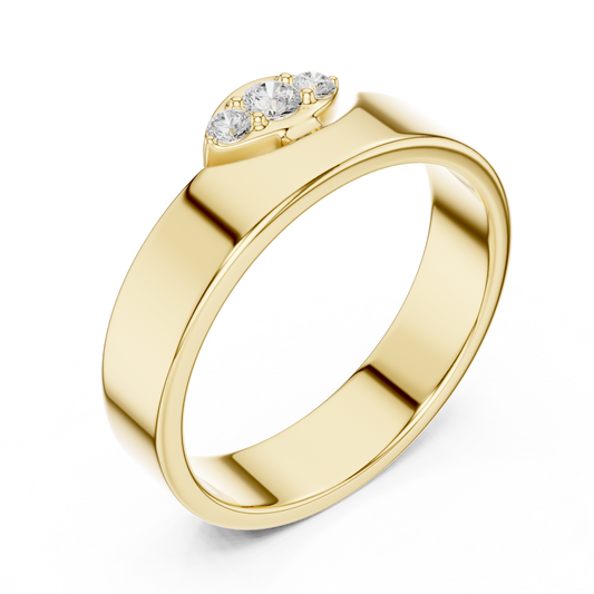 Round Cut Lab Grown Diamond Men's Unique Geometric Anniversary Ring - view 3