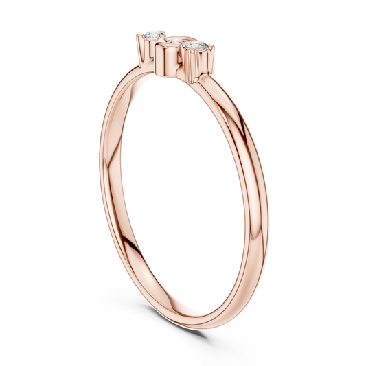 Round Brilliant Triple Loop Lab Diamond Engagement And Wedding Ring - view 3