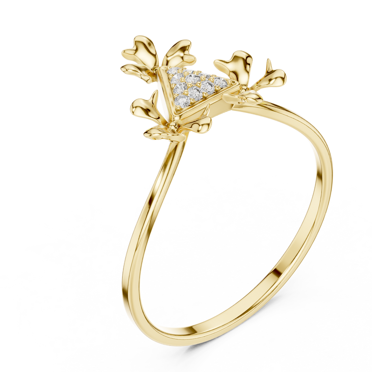Halo Set Triangle Cluster Moissanite Engagement Ring - view 2