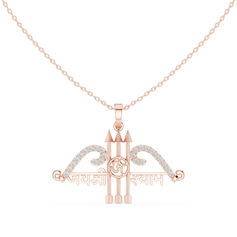 Spiritual Jai Shree Shyam Bow Arrow Om Pendant - view 2