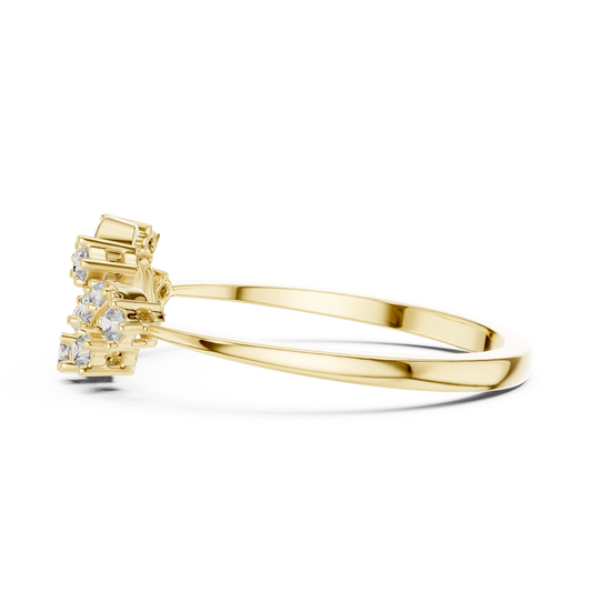 Floral Vine Lab Diamond Cluster Ring - view 4