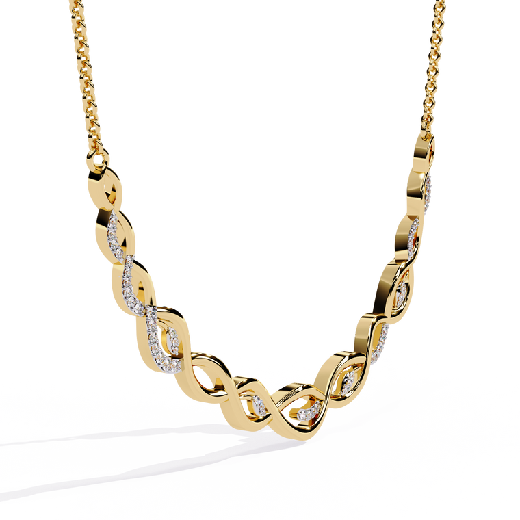 Twisted Infinity Bar Pave Necklace - view 2