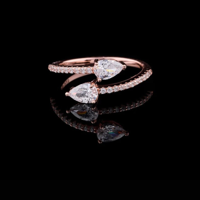 Toi et Moi Cut Lab Diamond Bypass Engagement Ring