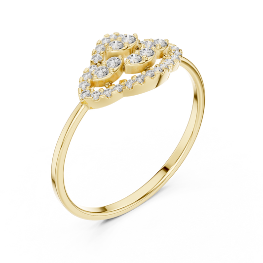 Round Moissanite Pave Accents Cluster Halo Ring - view 2