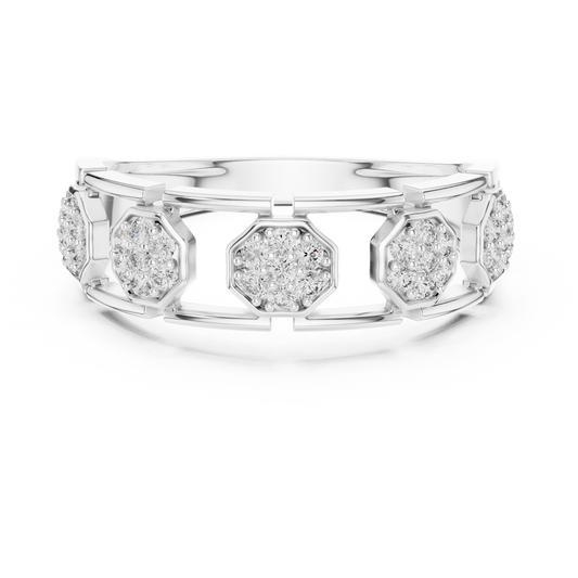 Round Cut Lab Diamond Openwork Band Ring - view 3
