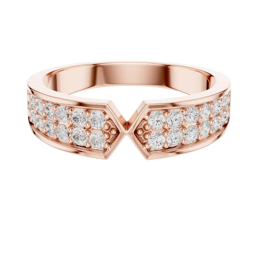 Round Cut Lab Grown Diamond Men's Hourglass Chevron Point Statement Ring - view 2