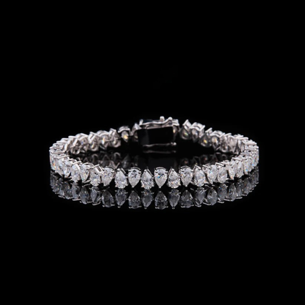 Pear Shape Cut Lab Grown Diamond Tennis Bracelets