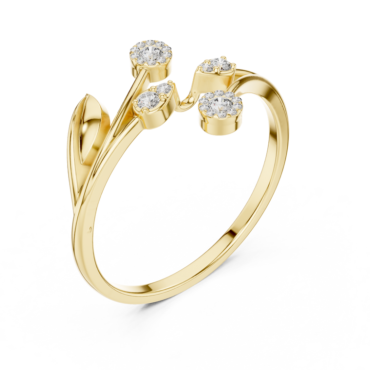 Nature-Inspired Lab Diamond Open Wrap Promise Ring - view 2