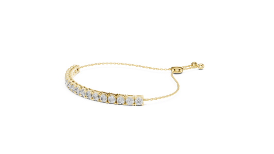 5.94 TCW Round Brilliant Moissanite Adjustable Slider Tennis Bracelet - view 4