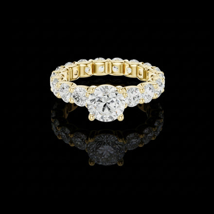 Solitaire Round Brilliant Lab Diamond Eternity Engagement Ring