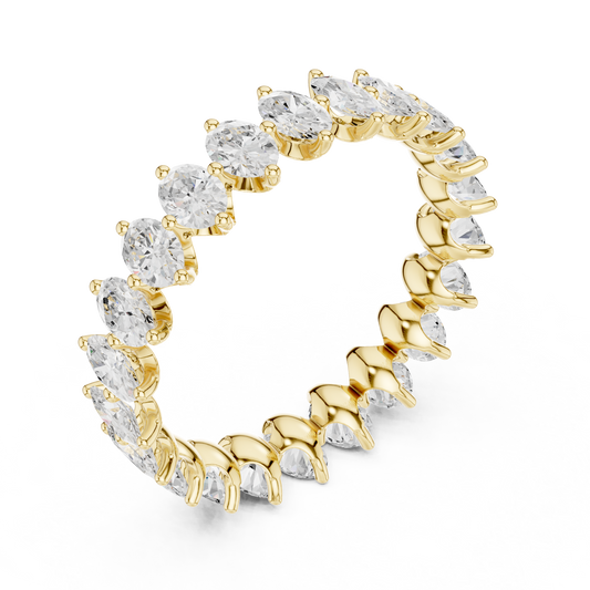 Oval Cut Lab Diamond Eternity Wedding Band - view 4