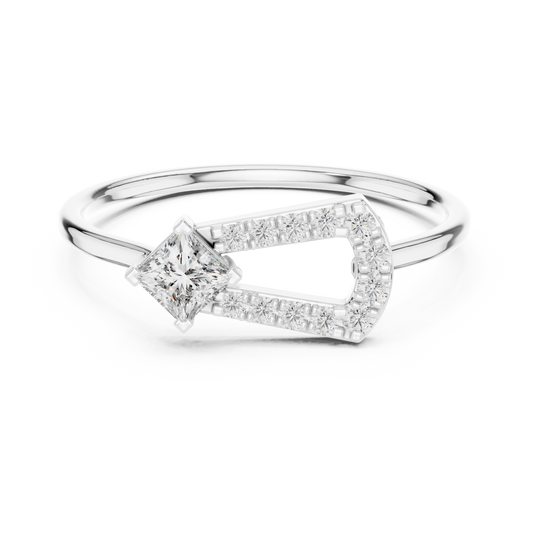 Princess Cut Moissanite Open Frame Engagement Ring - view 3
