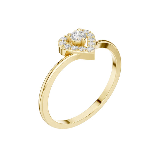 Heart Shaped Round Cut Moissanite Halo Engagement Ring - view 4