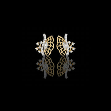 Butterfly lab grown diamond marquise cut stud earrings