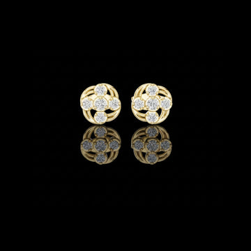 Celestial swirl lab grown diamond cluster stud earrings