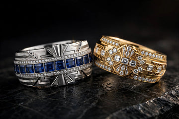 Art Deco wedding band with baguettes
