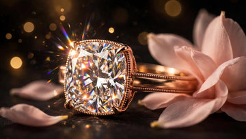 Cushion cut engagement ring