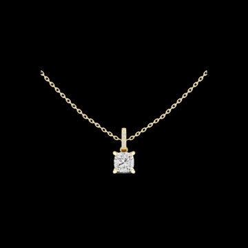 Cushion cut lab grown diamond solitaire pendant